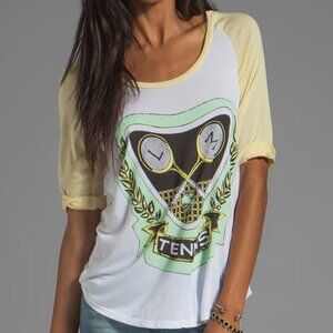 Lauren Moshi Frankie Green Color Tennis Baseball Tee Small